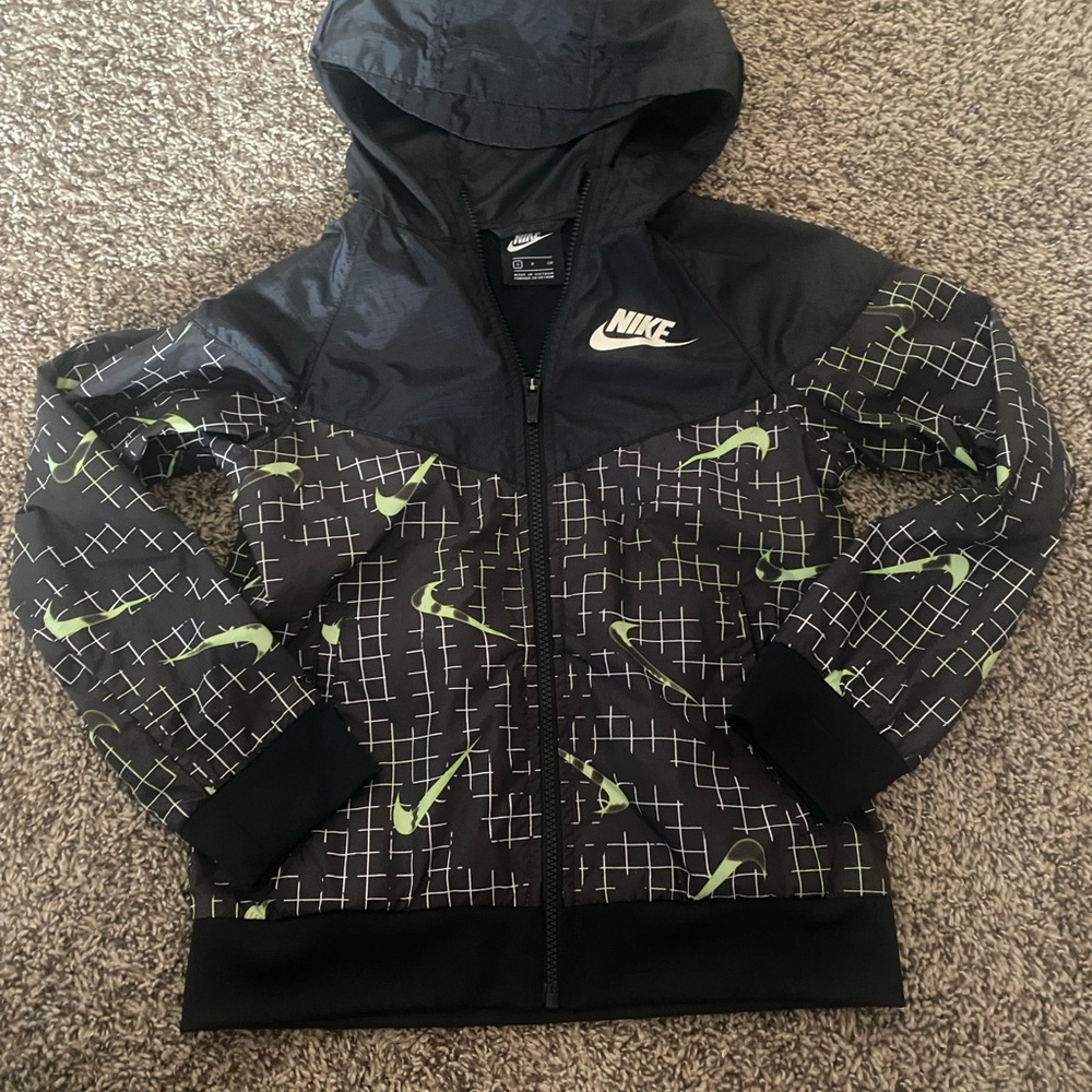 Nike Black and Lime Graphic Hoodie